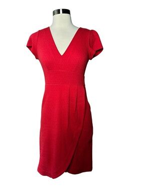 Anthropologie Maeve Red Faux Wrap Dress XS
